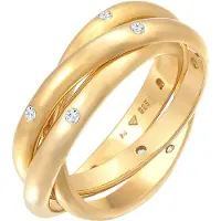 Elli Ring Wickelring Trio Basic Zirkonia 925 Silber Elli Premium Gold