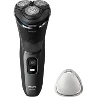 Philips Shaver 3000 Series S3145/00 Elektrischer Nass- und Trockenrasierer, Rotationstrasierer, Schwarz, PowerCut blade system, SH30, 2 Jahr(e), Akku
