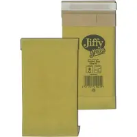 Mailmedia Jiffy Papierpolsterversandtasche, Grösse: 00 ohne Fenster, braun, Innenmasse: 105 x 229 mm