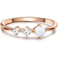 Glanzstücke Ring - Sterling Silber Ring Zirkonia Opal - Gr. 60 - in Gold - für Damen