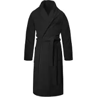 Normani Herren Premium Bademantel Basic in Schwarz | Gr.: XXL