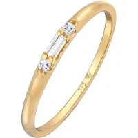 Elli Ringe - Ring Topas Baguette Verlobung 375 Gelbgold - Gr. 58 MM - in Gelbgold - für Damen