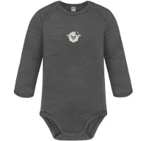 Normani Outdoor Sports Baby Merino Body Langarm Auckland in Anthrazit | Gr.: 98
