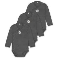 Normani Outdoor Sports 3er Pack Merino Baby-Body in Anthrazit | Gr.: 62