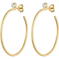 Elli Ohrringe Creolen Stecker Kristalle Klassisch 925 Silber Elli Premium Gold