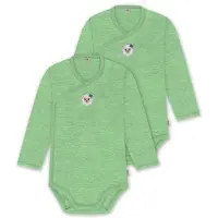 Normani Outdoor Sports 2er Pack Baby-Body Basic Merino Wickelbody in Grün | Gr.: 50