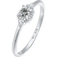 Elli DIAMONDS Ringe - Ring Diamant Salt Pepper (0.11 ct.) Topas 925 Silb - Gr. 52 MM - in Silber - für Damen