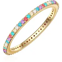 Glanzstücke Ring Sterling Silber Zirkonia in gelbgold | Gr.: 54