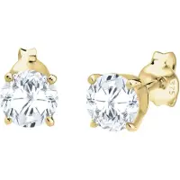 Elli Ohrringe Zirkonia Basic Luxus Zeitlos 375 Gelbgold Elli Premium Weiß