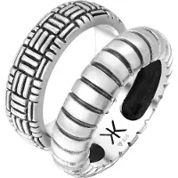 KUZZOI Ring 925 Sterling Silber Ring Set in Silber | Gr.: 60