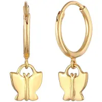 Elli Ohrringe 925 Sterling Silber Schmetterling in Gold | Gr.: onesize