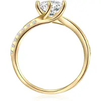 Trilani Ring - Sterling Silber Ring Zirkonia - Gr. 52 - in Gold - für Damen