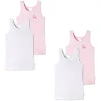 Schiesser Unterhemd Allday Basic in weiß/rosa | Gr.: 98