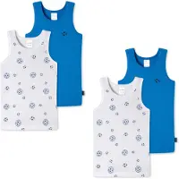 Schiesser Unterhemd Allday Basic in weiß/blau | Gr.: 98