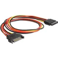 DeLOCK 0.5m SATA, 0,5 m, SATA 15-Pin, SATA 15-Pin, Männlich, Weiblich, Mehrfarbig