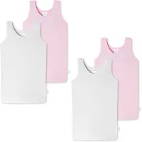 Schiesser Unterhemd Allday Basic in weiß/rosa | Gr.: 104