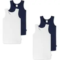 Schiesser Unterhemd Allday Basic in weiß/blau | Gr.: 128