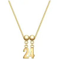 Glanzstücke Set (Kette + 2 Charms) Zahl 24 aus Sterling Silber in gelbgold | Gr.: onesize