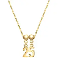 Glanzstücke Set (Kette + 2 Charms) Zahl 25 aus Sterling Silber in gelbgold | Gr.: onesize