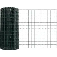 vidaXL Euro-Zaun mit Pfosten 50 x 0,6 m PVC-beschichteter Stahl Grün