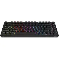 Savio SAVGK-PHENIX YELLOW, Verkabelt & Kabellos, USB + RF Wireless + Bluetooth, Mechanischer Switch, QWERTY, RGB-LED, Schwarz