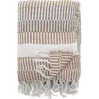 Creative Collection - Isnel Decke aus Recycelter Baumwolle 160x130 cm - Natur