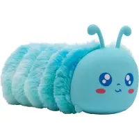 Idena - Schlamperetui Fluffy Raupe mit Reißverschluss, ca. 22 x 8 x 8 cm großes Federmäppchen in Blau