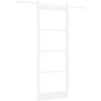 vidaXL Schiebetür Weiß 93 x 232 cm Massivholz Kiefer und Glas