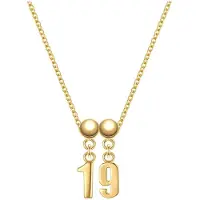 Glanzstücke Set (Kette + 2 Charms) Zahl 19 aus Sterling Silber in gelbgold | Gr.: onesize