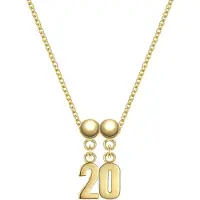 Glanzstücke Set (Kette + 2 Charms) Zahl 20 aus Sterling Silber in gelbgold | Gr.: onesize