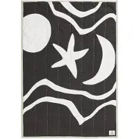 Ferm Living Kove Applique Plaid Charcoal/Elm Green - , Weiß, für Schlafzimmer, Stoff / Textil