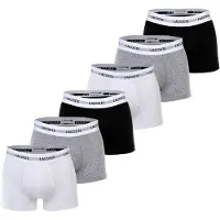 Lacoste Boxershort 6er Pack in Schwarz/Weiß/Grau | Gr.: XL
