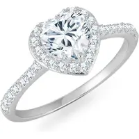 Trilani Ring - Sterling Silber Ring Zirkonia Herz - Gr. 56 - in Silber - für Damen