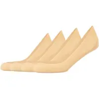 Camano 4er Pack Comfort Laser-Cut Antirutsch Füßlinge Damen 8200 - natural 39-42