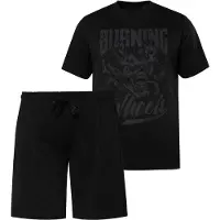 JP 1880 Langer Schlafanzug in schwarz | Gr.: 8XL