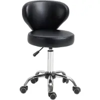 HOMCOM Salonhocker-54L x 45B x 73-88H cm-Schwarz | Gr.: onesize