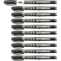 Stabilo Tintenroller - worker+ colorful - medium - 10er Pack - schwarz