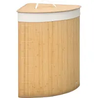 HOMCOM WÄSCHEKORB mit Deckel 55L, Bambus, Natur
