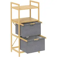 HOMCOM - Wäschekorb - 44L x 34B x 96H cm - natur