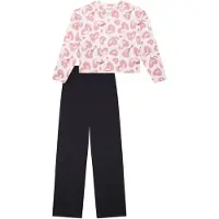 Schiesser Pyjama Mädchen Baumwolle rosa bedruckt, 176 810681-0001-01760
