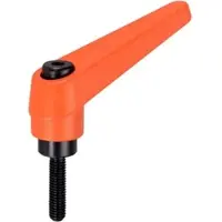 HALDER Verstellbare Klemmhebel, mit Schraube | d1=30 mm / d2=M16 / l1=80 mm / orange | 24400.0681