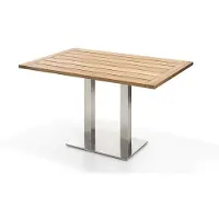 Niehoff - Rechteckiger Bistrotisch - Teak Teak recycelt Edelstahl gebürstet 140 x 95 cm