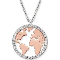 Engelsrufer Damen-Kette Kette Welt 925er Silber Zirkonia Engelsrufer Bicolor