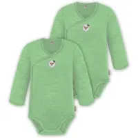 Normani Outdoor Sports 2er Pack Doppelpack Baby-Body Merino Wickelbody in Grün | Gr.: 44