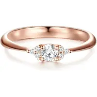 Trilani Ring - Sterling Silber Ring Zirkonia - Gr. 48 - in Gold - für Damen