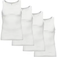 Ammann Unterhemd "Unterhemd Feinripp Unterhemden 4er Pack 4er Pack", Herren, Gr. XL, N-Gr, weiß, Obermaterial: 100% Baumwolle CO., Unterhemden Unterhemd