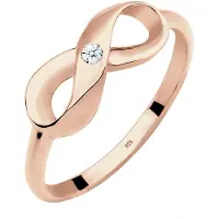 Elli DIAMONDS Ring 925 Sterling Silber Infinity, Verlobungsring in Rosegold | Gr.: 54