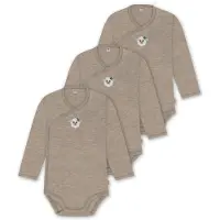 Normani Outdoor Sports 3er Pack Merino Baby-Body in Beige | Gr.: 74