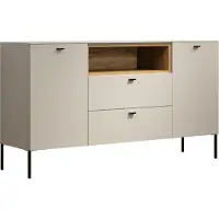 Ebuy24 trendteam Wohnen Sao Paulo Sideboard Kaschmir/Evoke Eiche B/H/T ca. 154/85/42 cm