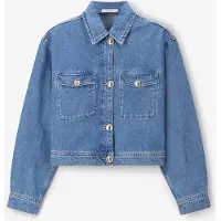Sissy-Boy Jeansjacke Mit Goldfarbenen Knöpfen - Blau | Größe: XL
